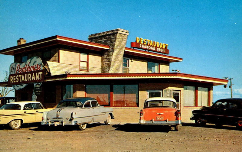 Skyline Motel (Penthouse Restaurant) - Penthouse Postcard
